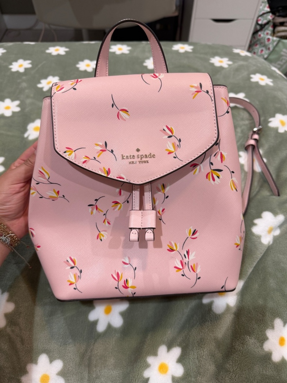 kate spade Pink Floral Leather Mini Backpack